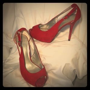 Red Peep Toe Heels